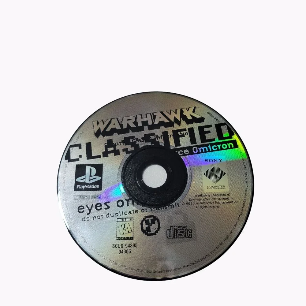 Warhawk Classified Sony Playstation Video Game Disc Only